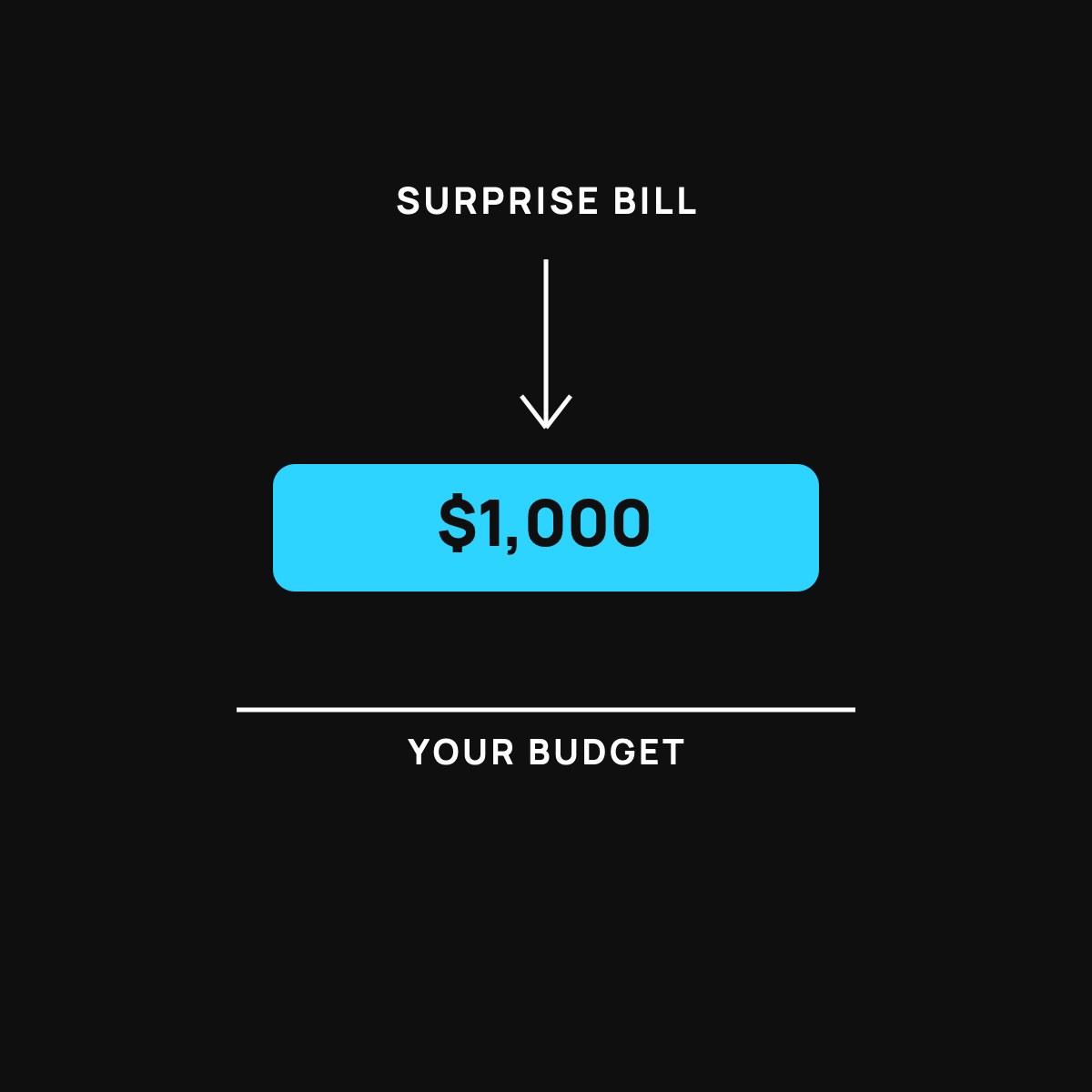 A falling shock hitting a cyan cushion on springs that protects the ground below, standing for a cash cushion that absorbs a financial emergency.